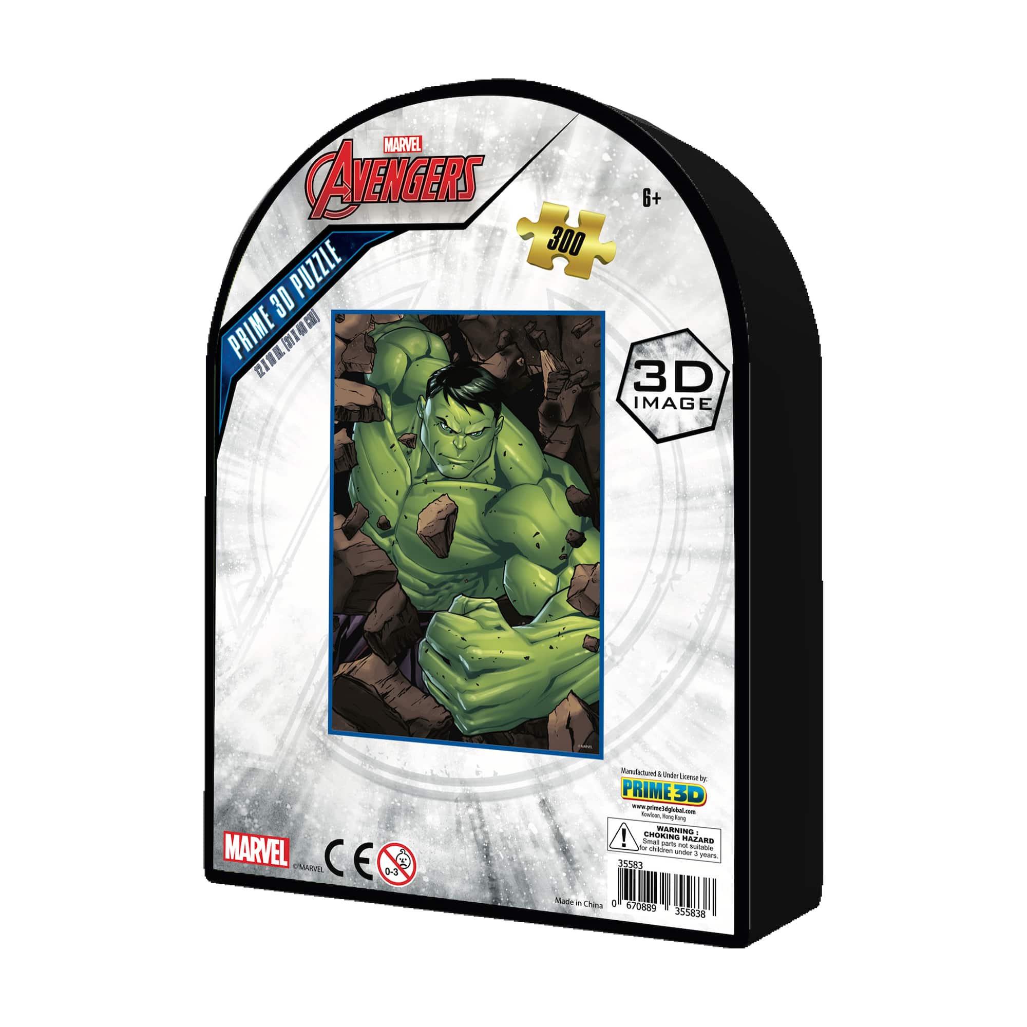 Marvel Avengers - The Incredible Hulk 3D Lenticular Jigsaw Puzzle in a Collectible Shaped Tin: 300 Pcs